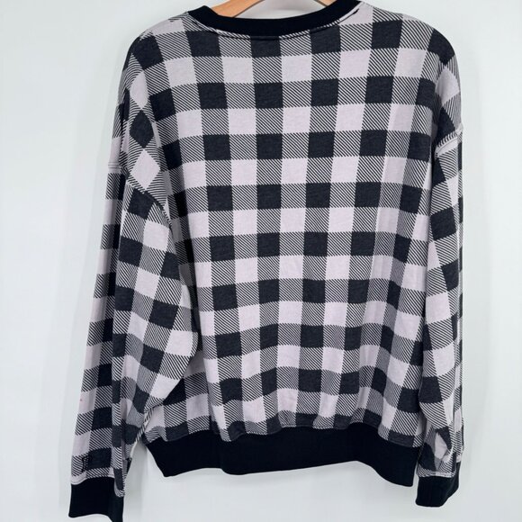 Victorias Secret PINK Buffalo Plaid Sweatshirt gray Size Medium womens new - Picture 9 of 11